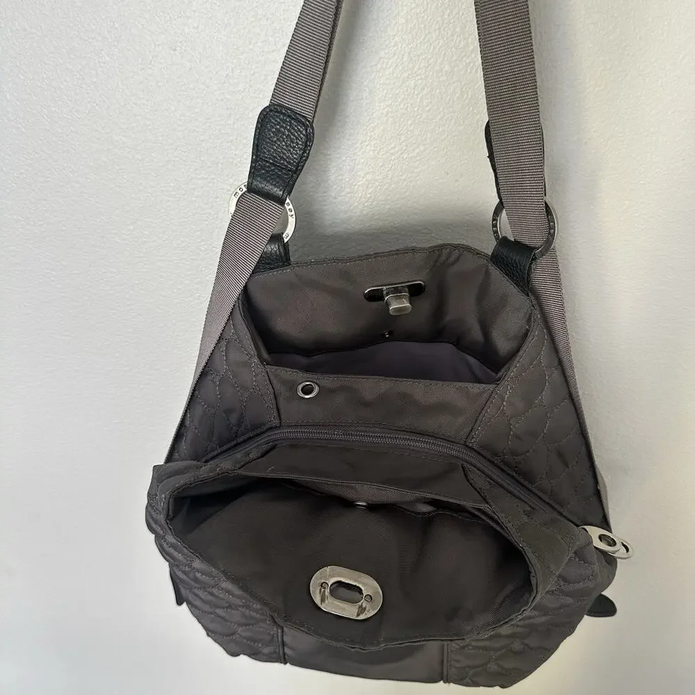 Mosey Life Baggallini Gray/Lavender Convertible Backpack Bag Travel Packable